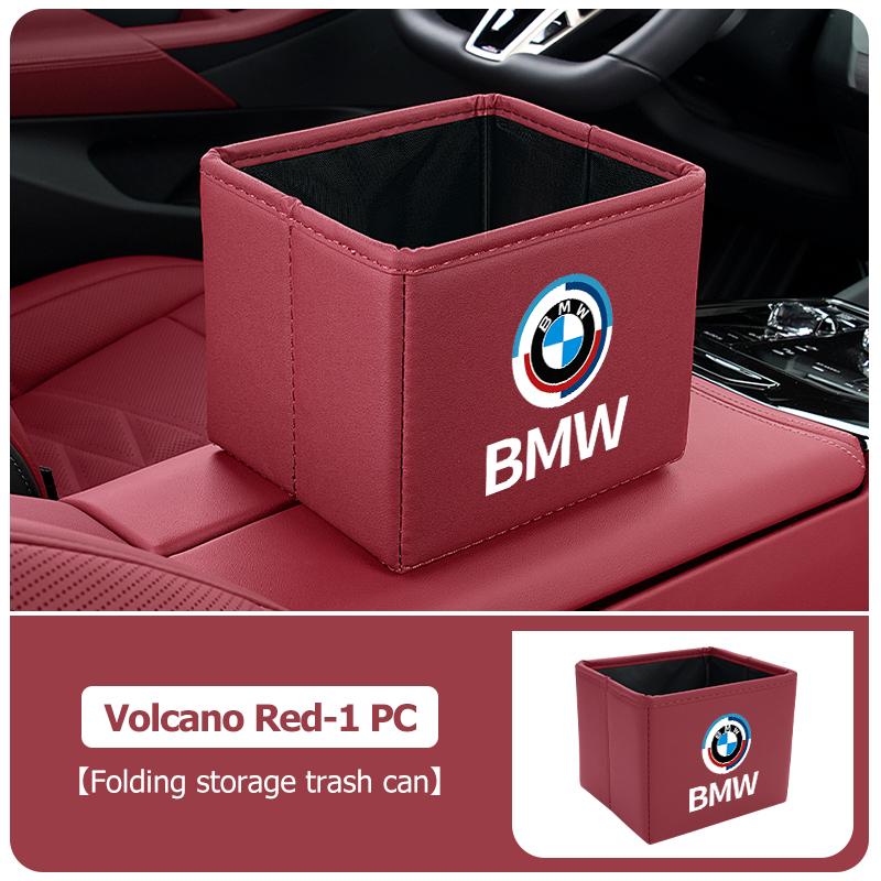 AAAOS1 Portable Car Trash Bin Garbage Can Foldable Waste Storage Basket For BMW 50th Anniversary Edition E36 E46 E53 E90 E60 E93 E87