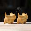 Sandalwood Cat Fun Series: Cute Wooden Cartoon Desktop Ornament for Creative Inspiration
