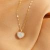 Set with Cubic Zirconia Heart Pendant, Women's Temperament, Stainless Steel Gold-plated Necklace, Wedding Party Jewelry Gifts