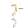 Women Rhinestones Earrings No Pierced Ear Clip Cuff Leaf Pendant Jewelry Fashion Accessory Geometric Earhook Party Wedding