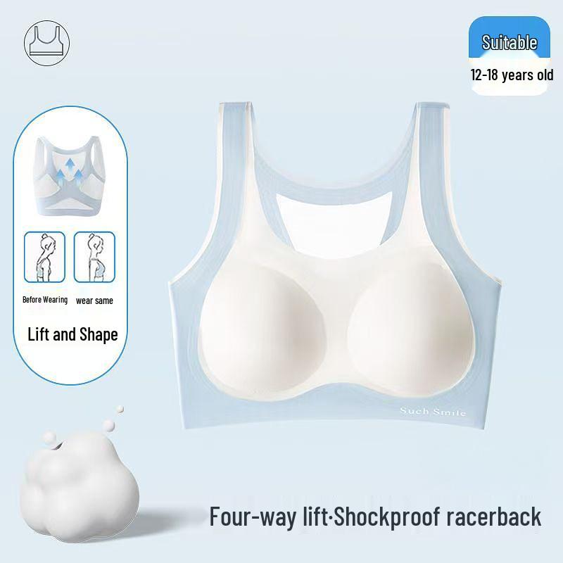 Teen Girls' Seamless Bandeau Bra for Junior High Students
