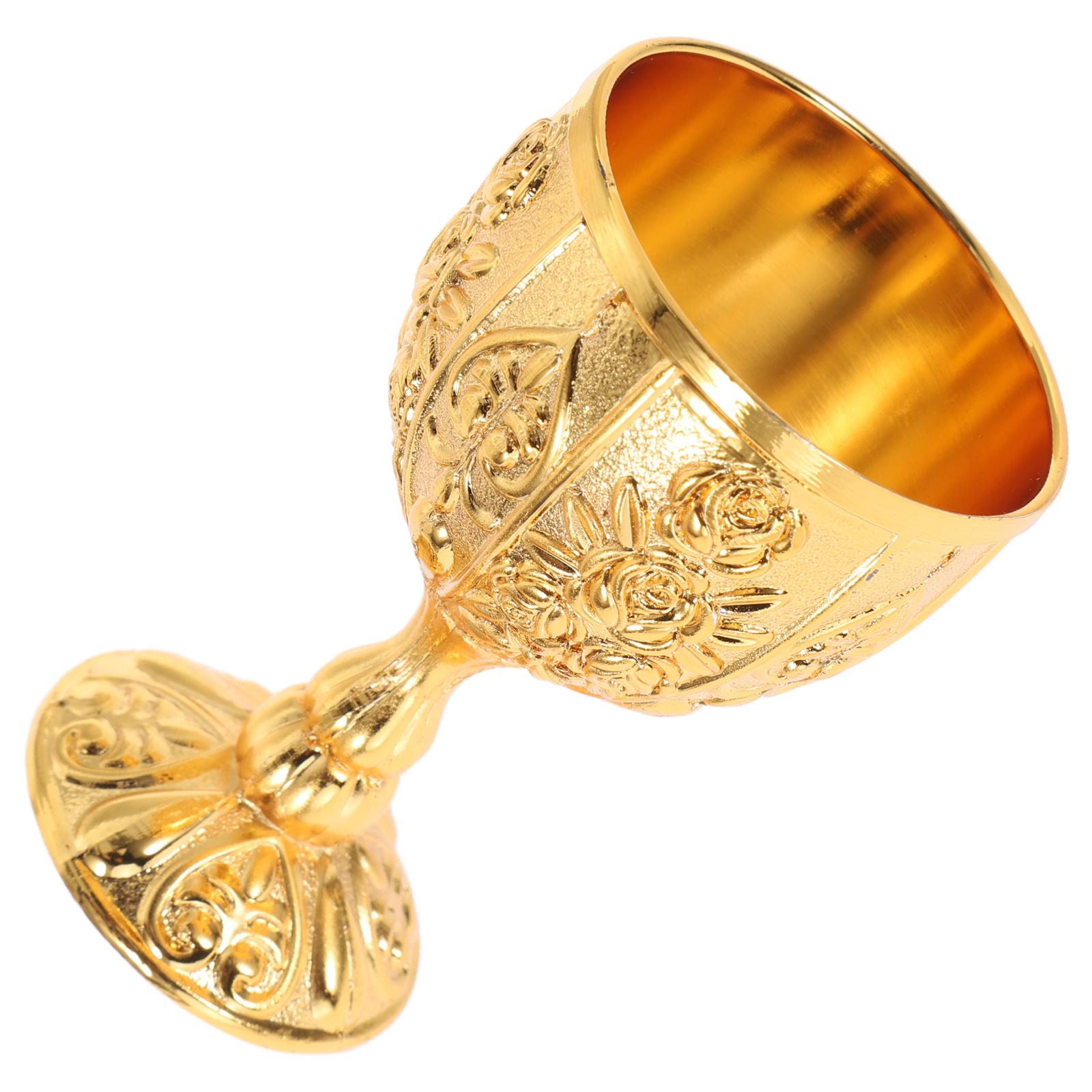 

Vintage Chalice Goblet Gothic Communion Cup Drink Cup Gold Plated Brass Chalice Renaissance Medieval Royal Goblet metal wine cup золотистий