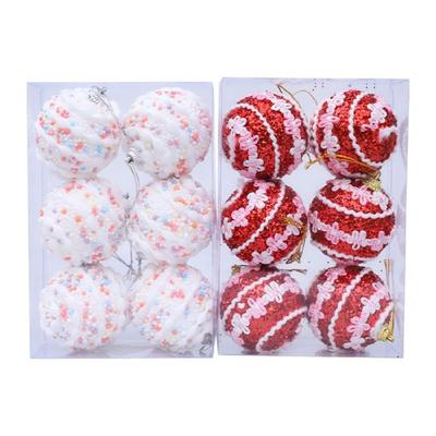 Holiday Party Foam Ornaments with 6cm Colorful Specks Lightweight Christmas Tree Decoration for Home Commercial Use