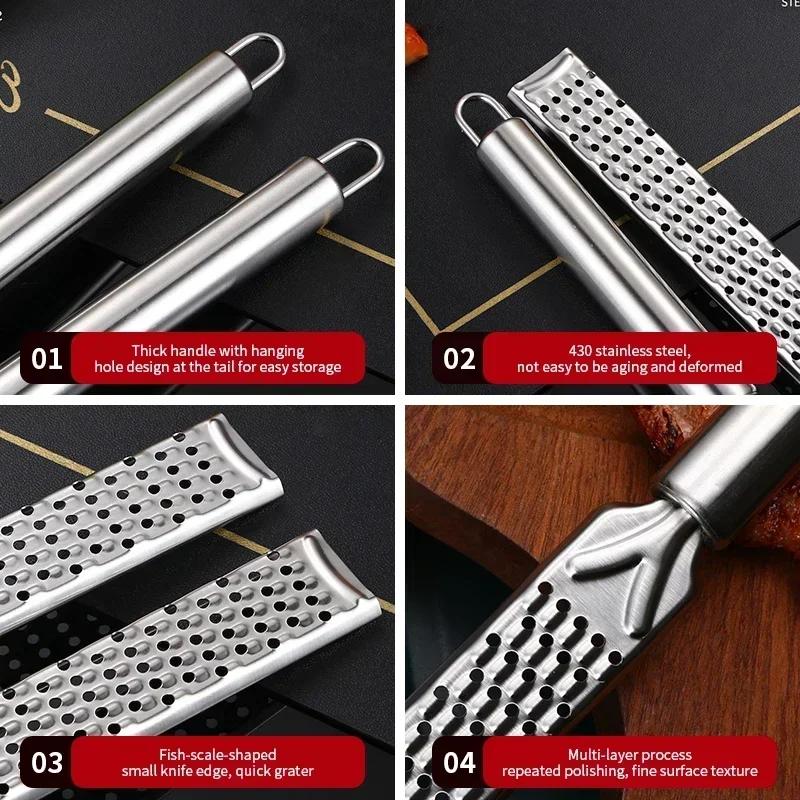 Nerezové struhadlo na sýr s dlouhou rukojetí Struhadlo na sýr na pečení Struhadlo na citronovou kůru Kuchyňský gadget Škrabka na ovoce Zázvor Česnek