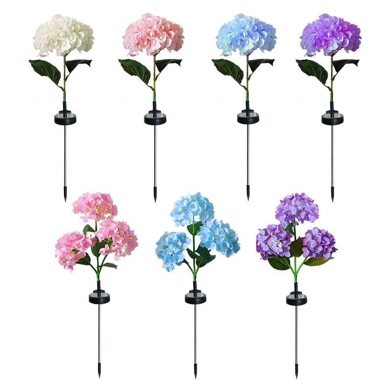Hydrangea Solar-Powered Outdoor Flower Lamp: Cross-border Waterproof Decorative Light for Lawn and Courtyard.