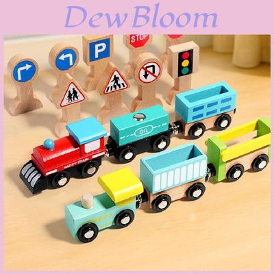 Wooden Toy Train Track Set With Diy Assembly For Kids Educational Play