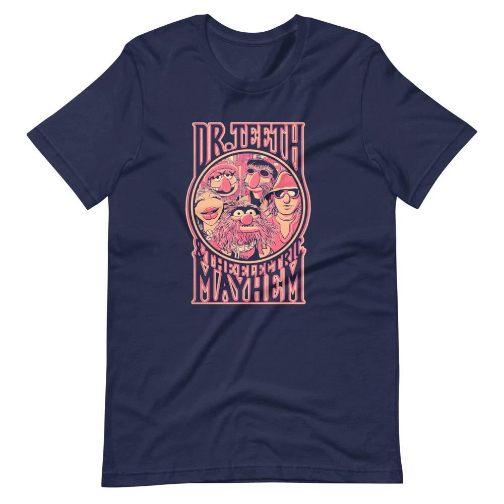 

Dr. Teeth & The Electric Mayhem Muppets Navy Short-Sleeve Unisex 100% Cotton T-shirt Mens Tees Top 4XL