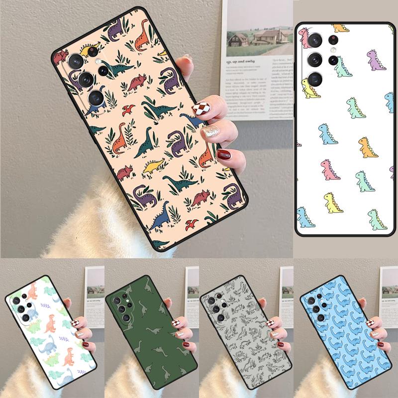 Fun Dinosaur Pattern Dino Phone Case for Samsung Galaxy Note 10 Pro S26 Ultra S23 S24 FE S25 S21 S22 PLUS Shockproof Cove