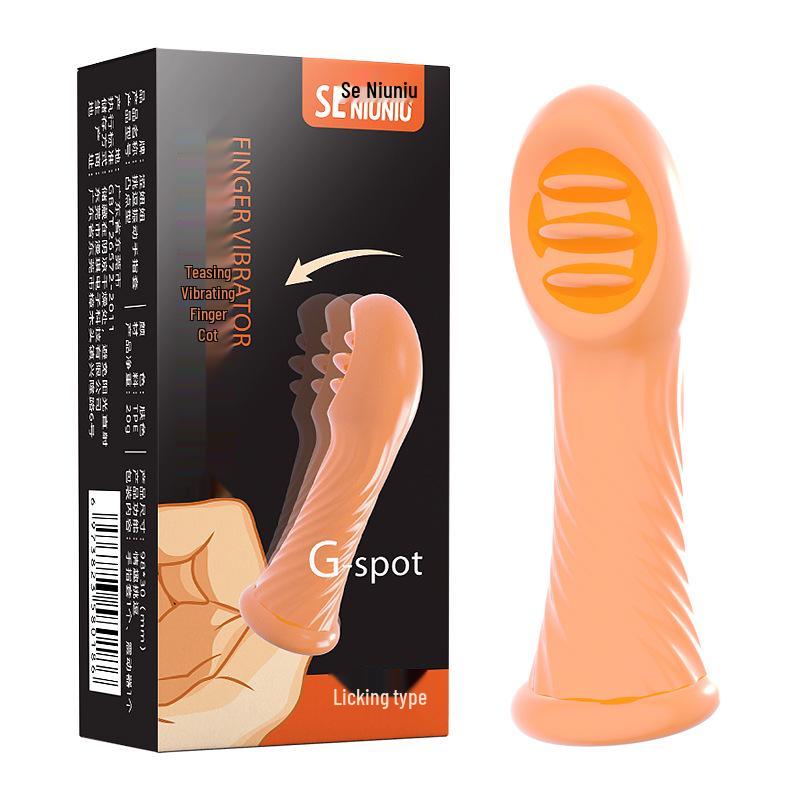 G-spot Vibrating Finger Sleeve for Men - Thumb Spike Massager, Adult Crystal Sleeve for Couples