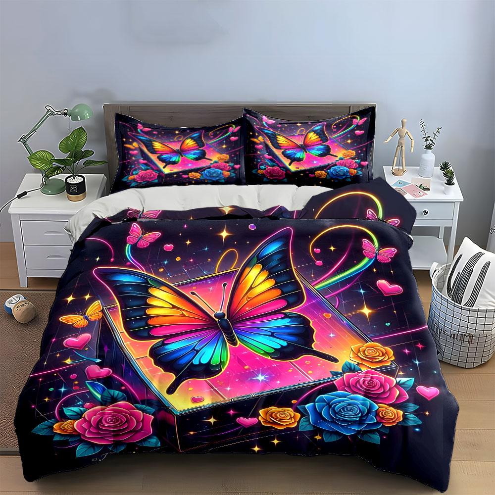 "Vivid butterfly dreamscape." Bedding sets Duvet covers Pillowcases(1* Duvet Cover 2* Pillowcases without duvet insert)