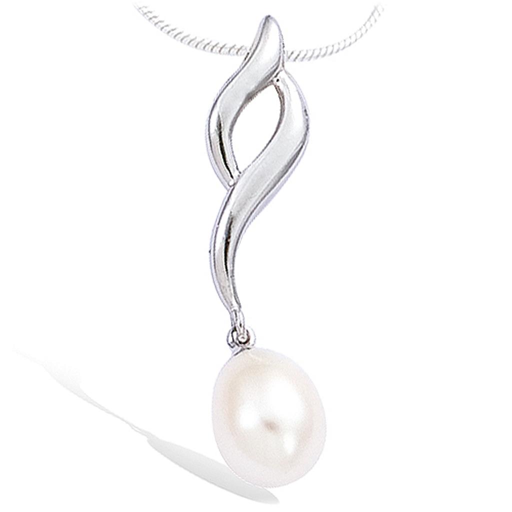 Les Trésors De Lily [G7671] - Stříbrný přívěsek 'Pearl Beauty' bílé stříbro (pokoveno rhodiem) - 8x32 mm