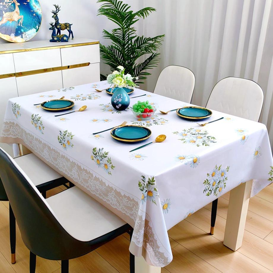 Dining Table Cloth Waterproof, Oil-Proof, Anti-Scalding And Leave-In Rectangular Coffee Table Tablecloth Is Small And Fresh