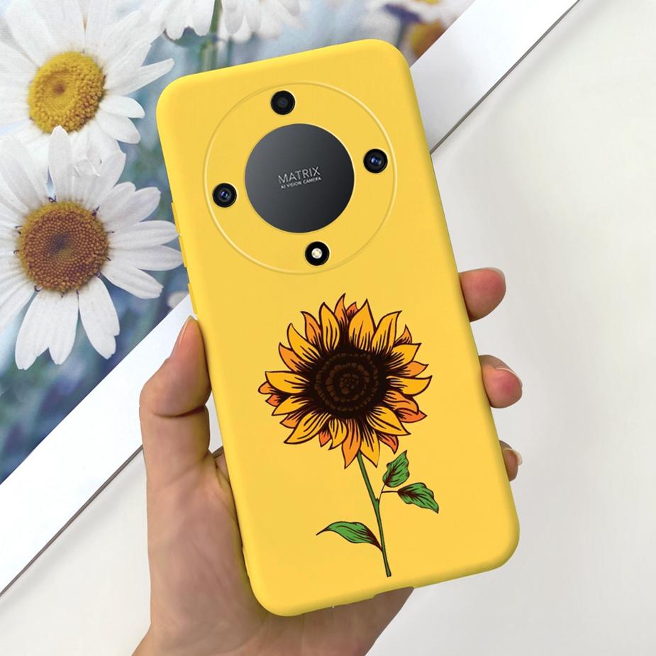Für Honor Magic6 Lite Hülle Honor X9b Hübsche Mädchen Sonnenblumen Hülle Weiche Silikon Handyhülle Für Honor Magic6 Lite HonorX9b Bumper