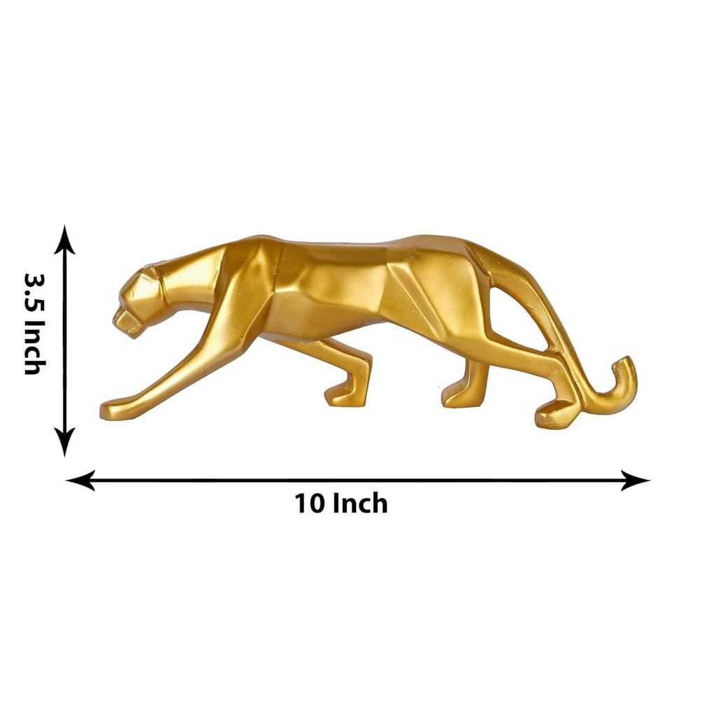 Resin Black Jaguar Showpiece for Home Decor/Black Panther Statue for Living Room Decor, Cheetah Showpiece Office Decor Item, Pack of 1 (Golden)