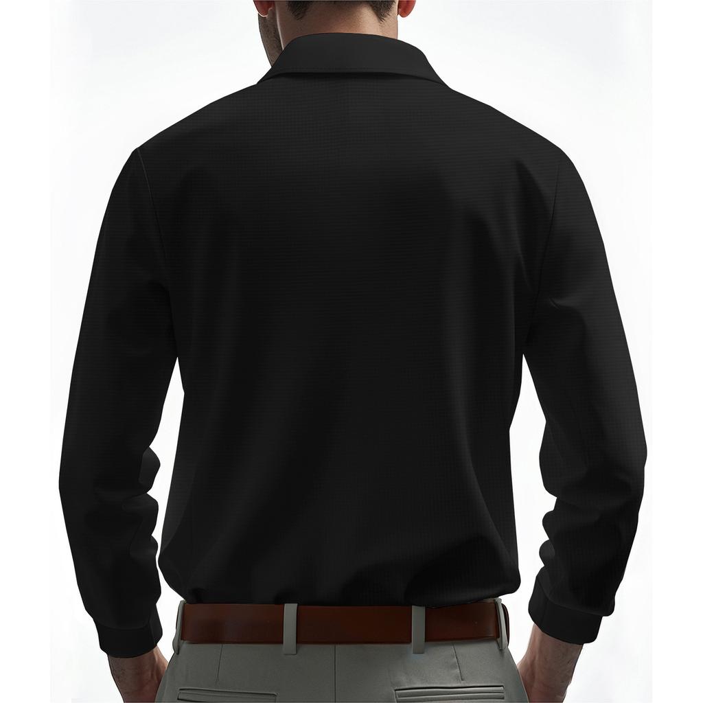 Spring/Autumn Lightweight Men's Quick-Dry Breathable Long-Sleeved Polo Sweatshirt Casual T-Shirt