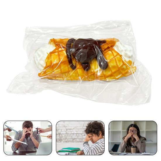Simulated Strawberry Cake Squeeze Toy Anxiety Relieving Fruit Chocolate Wafer Roll Sensory Toy Soft Stretchy Dessert Focus Aid Relaxation Tools