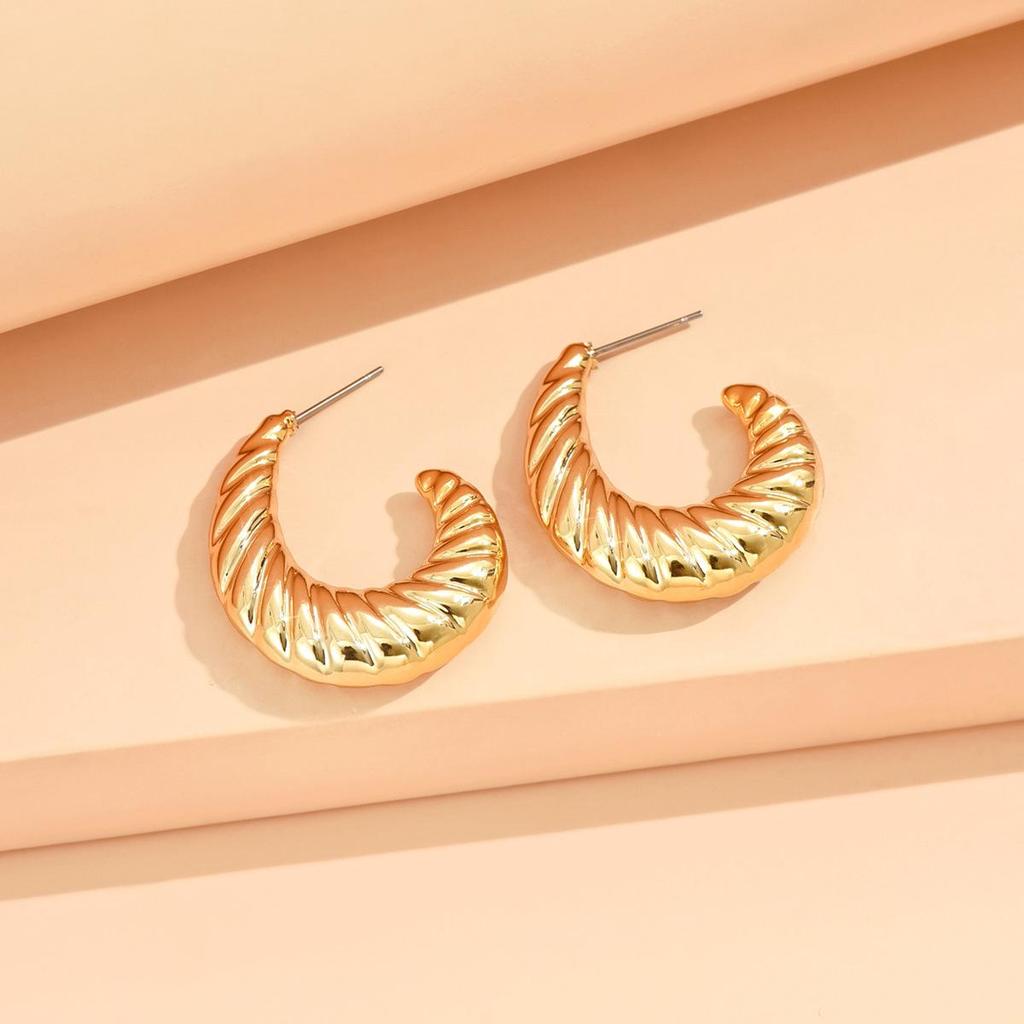 Exquisite High-End Metal Hoop and Stud Earrings with Niche Design
