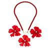 Light Luxury Flower Necklace Earrings Pearl Beaded Women's Necklace Suit  Banquet