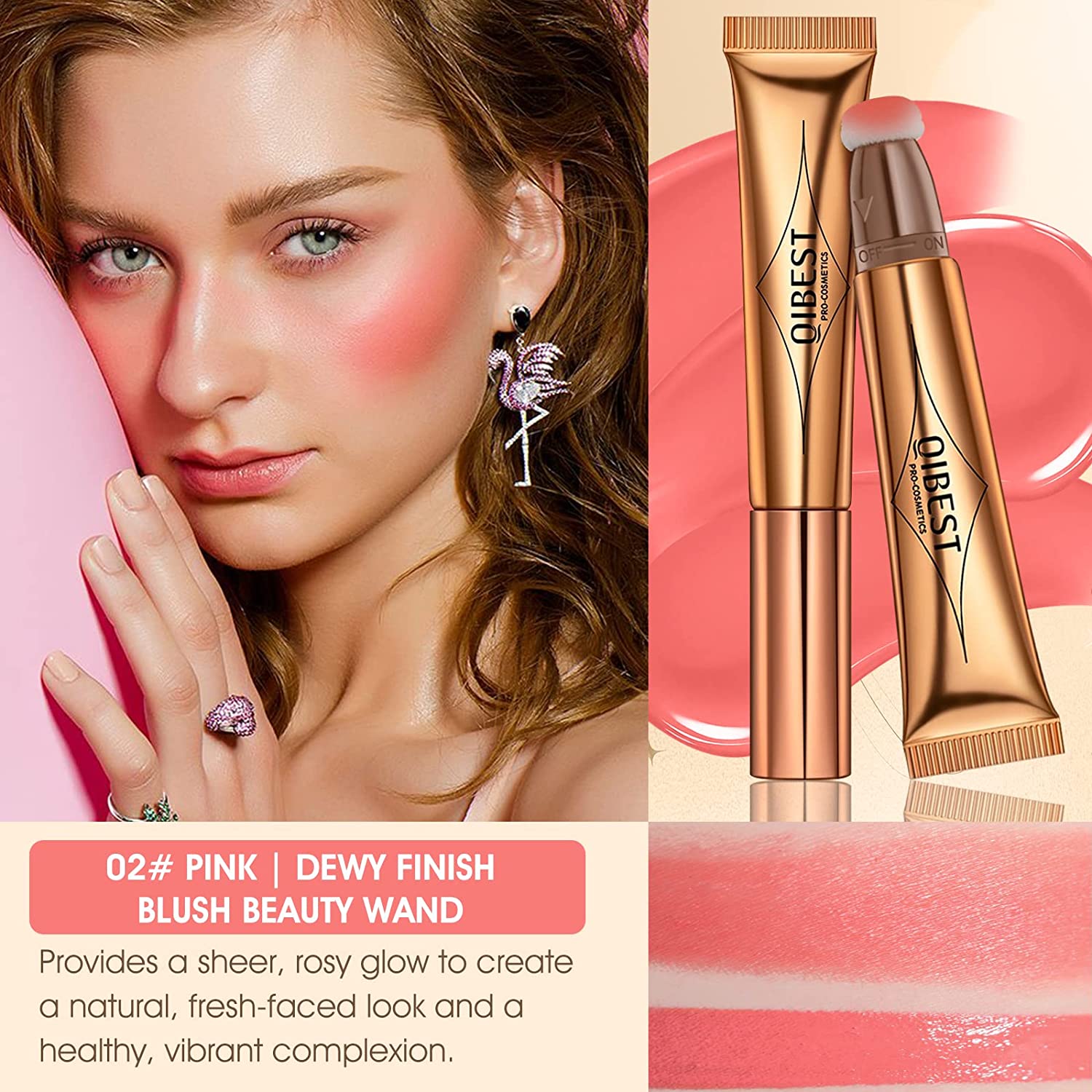 

QIBEST жидкие румяна для лица, натуральный крем, оттенок для щек, глаз, персиковые румяна, многофункциональные румяна для макияжа, контурные румяна, осветляющие щеки, косметика 02 Liquid Blush