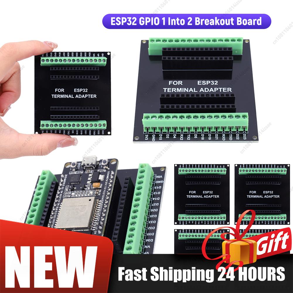 10-1PCS ESP32 Breakout Board GPIO 1 Into 2 + ESP32 CP2102 NodeMCU-32S Lua 30Pin GPIO WiFi+Bluetooth Dual-mode Development Board