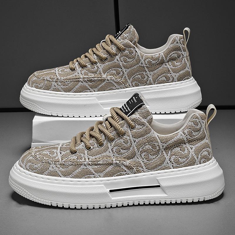 Herrenschuhe Sommer neue atmungsaktive Canvas-Schuhe Farbabstimmung vielseitig höhenerhöhend Sport und Freizeit Low-Top Herren-Trendschuhe