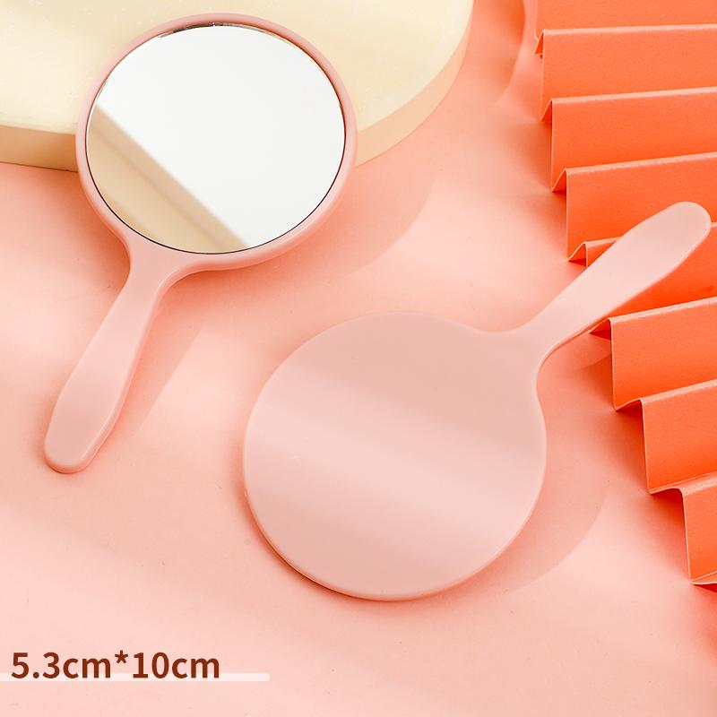 Petit miroir circulaire Miroir de maquillage à main Pour le maquillage des femmes Surface de miroir haute définition Couleurs multiples