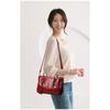 Womens Stylish PU Leather Handbag Woven Handle Adjustable Strap Single Shoulder Bag Handheld Crossbody Design Daily Bag for Commute Casual Activities