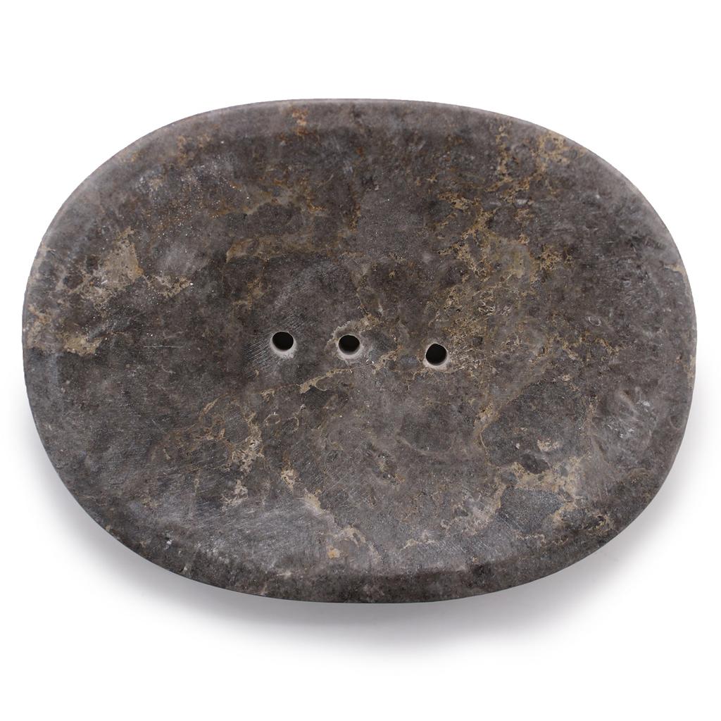 Marble Soap Dish Oval Grey