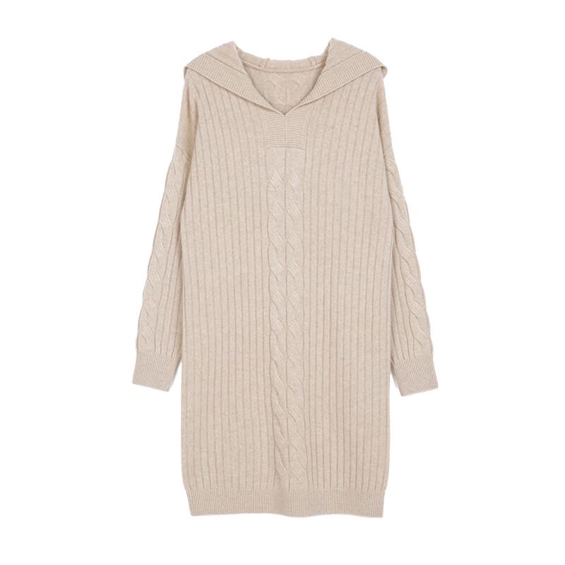 Heirmans Women's Hooded Long-Sleeve Wool Sweater