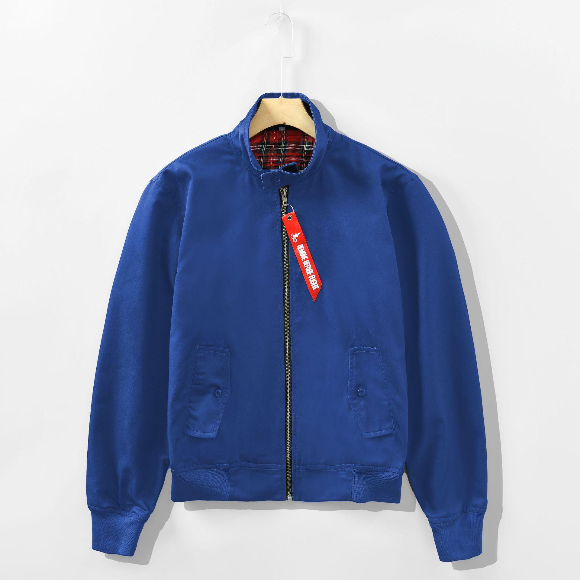 

European Men s Fashion Stand Collar Slim Fit Bomber Jacket XL королівський синій колір