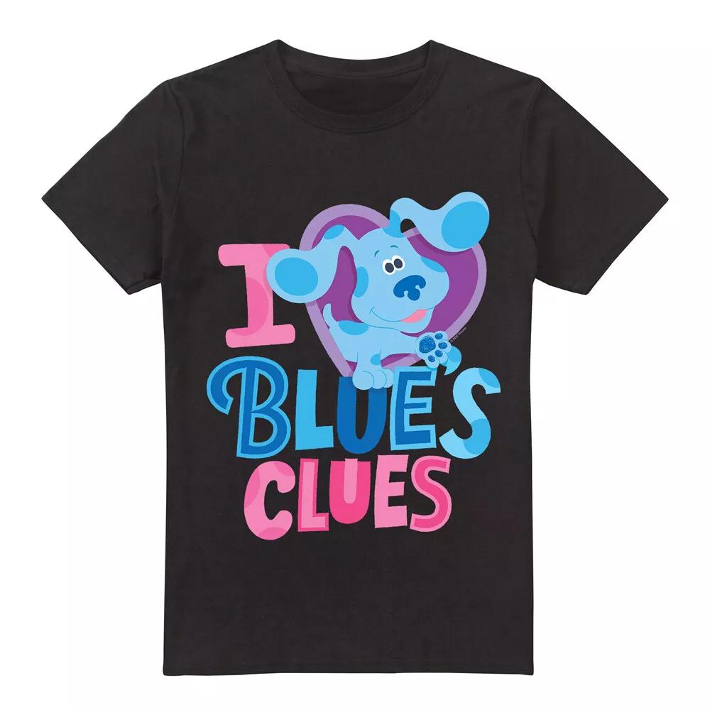 Blues Clues & You I Heart Blue T-Shirt S-2XL, Black 2XL