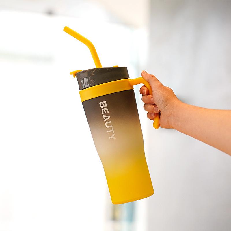 Durable Frosted Gradient Plastic Sports Water Cup Set