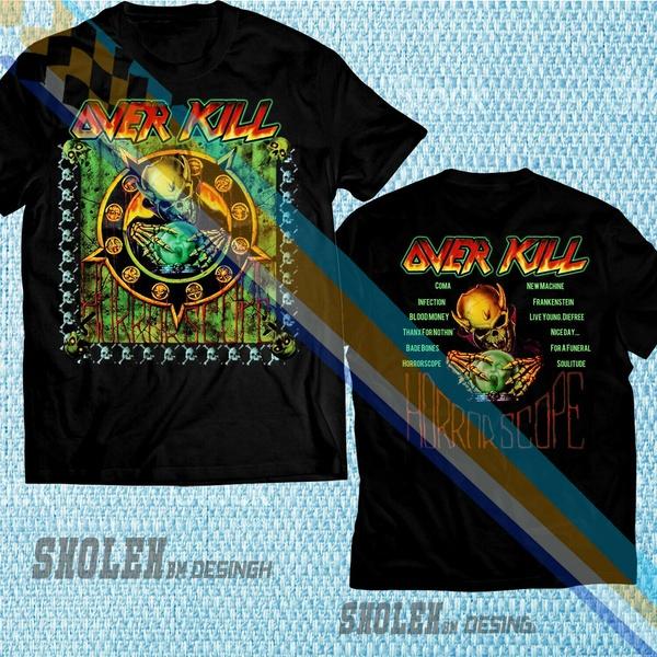 

Подробности о винтажных футболках унисекс Overkill Edition Horrorscope Tour 1991