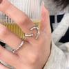 Yinruitai S925 Sterling Silver Geometric Bamboo Joint Women's Ring - High-End Light Luxury Korean Design
