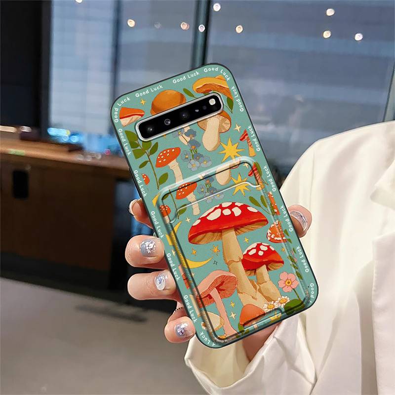 Shockproof Silicone Phone Case For Samsung Galaxy S10 5G/SM-G977N Soft Case Cover Cute Anti-knock Card Slot Back Cover