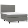 3141858 vidaXL Divan Bed with Mattress Dark Grey 140x200cm Fabric