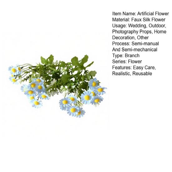 Künstlicher Frühlings-Wildblumenstrauß Realistische Fake-Seidenblume mit Stiel Zuhause Party Faux