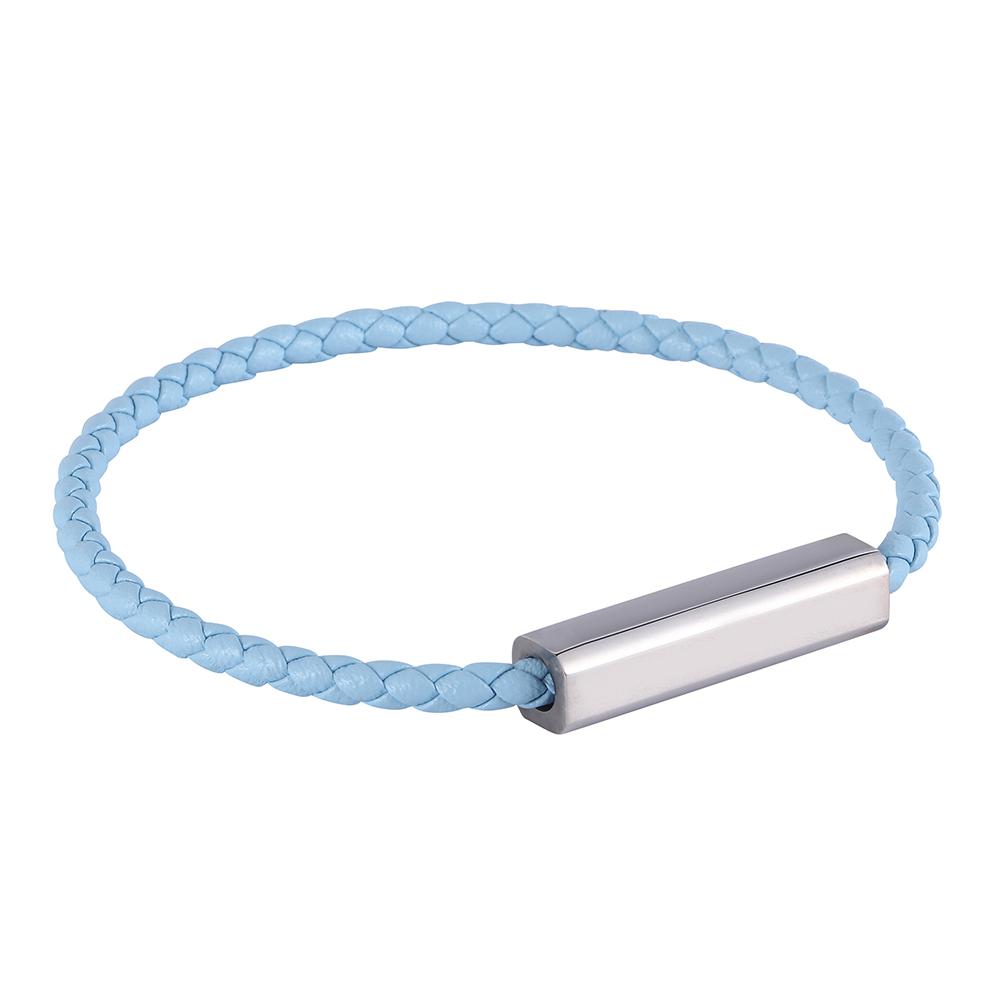 

Модный мужской браслет с подвесками, серебристая застежка, 4 цвета, кожаный браслет, подходящие подвески, браслет, ювелирные изделия, женские браслеты 205mm синий