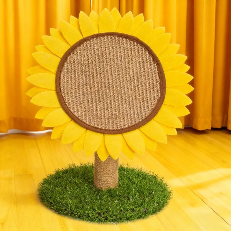 Creative Sunflower Cat Scratching Post: No-Shed Sisal Board & Toy Cat Climbing Frame