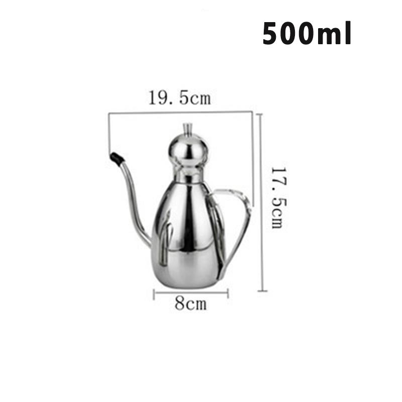 304 Stainless Steel Oil Can Drum Type Leakproof Seasoning Container with Cap Kitchen Storage Pot for Soy Sauce Cooking Tool