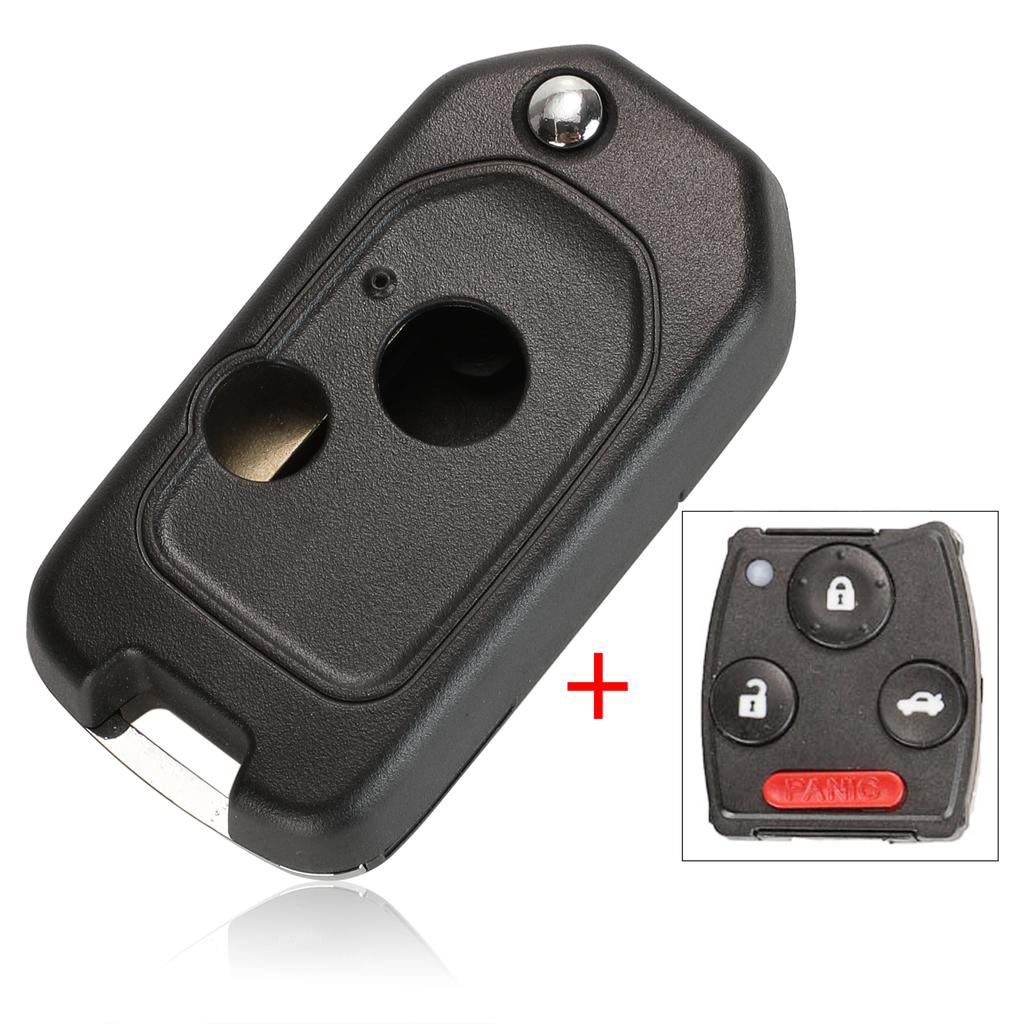 Jingyuqin Modifizierter 2/3-Tasten Autoschlüssel für Honda Accord Pilot Cr-V Schlüsselgehäuse Civic Insight Ridgeline 2003-2013