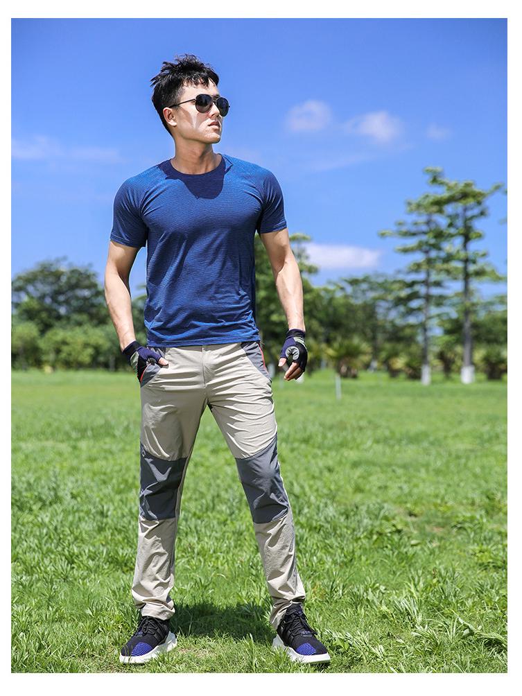 Pánské rychleschnoucí větruodolné turistické kalhoty - Tenké, pružné, prodyšné, chránící před sluncem, nadměrné velikosti, pro venkovní sporty a horolezectví.