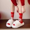 Cartoon Letter New Year Red Socks Good Luck Horse Year Red Socks Good Luck Socks  Spring Festival