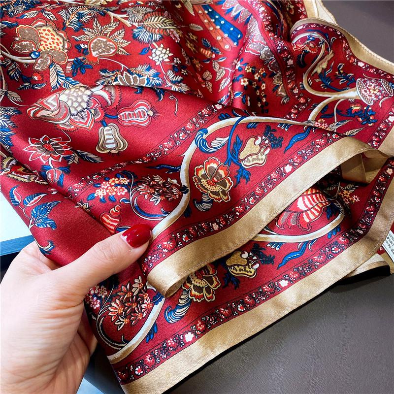 Silk 68cm Retro Small Square Scarf - Spring & Autumn Fashion Accessory for Women