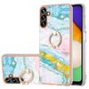 For Samsung Galaxy A35 5G Case with Ring Kickstand Marble Pattern Electroplating TPU Back Cover