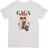 Lady Gaga Music Fit for Men Women Quality Cotton T-Shirt White.