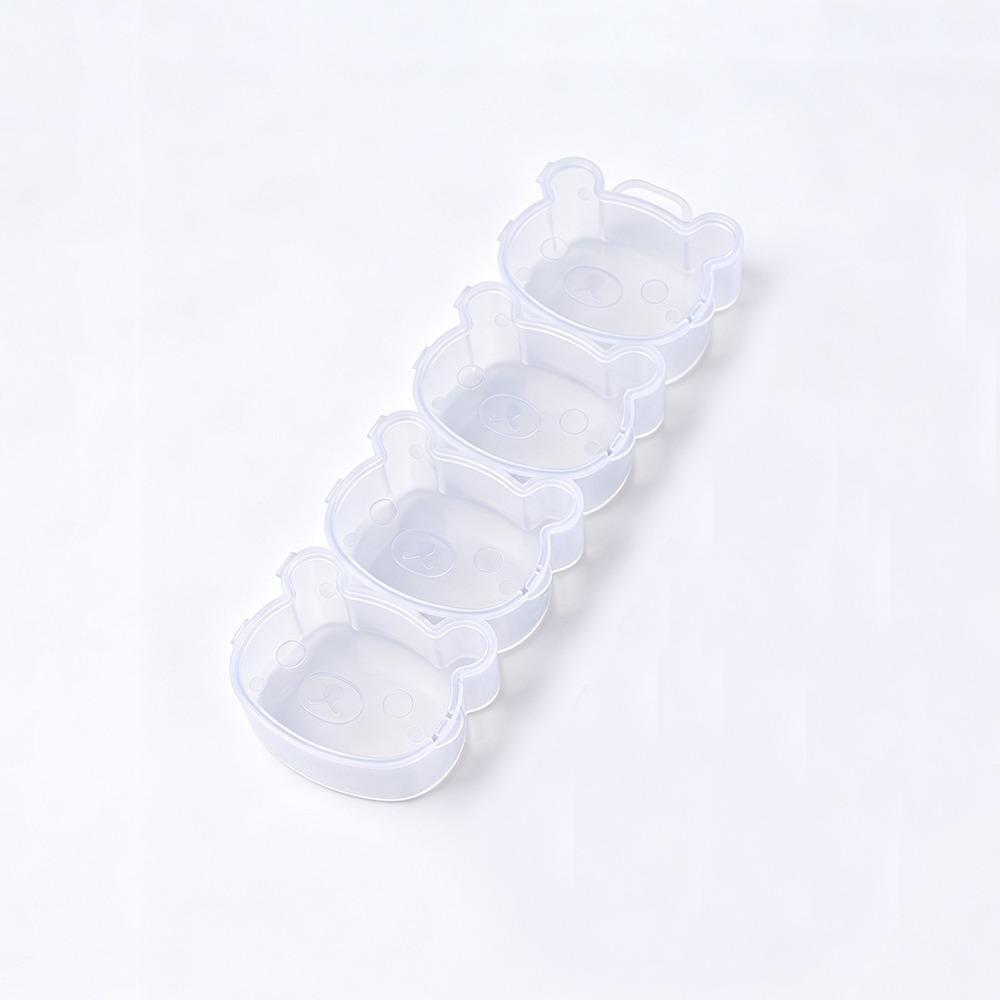 Transparent Plastic Transparent Plastic Storage Box Four-piece Storage Box  Desktop Storage bear shaped
