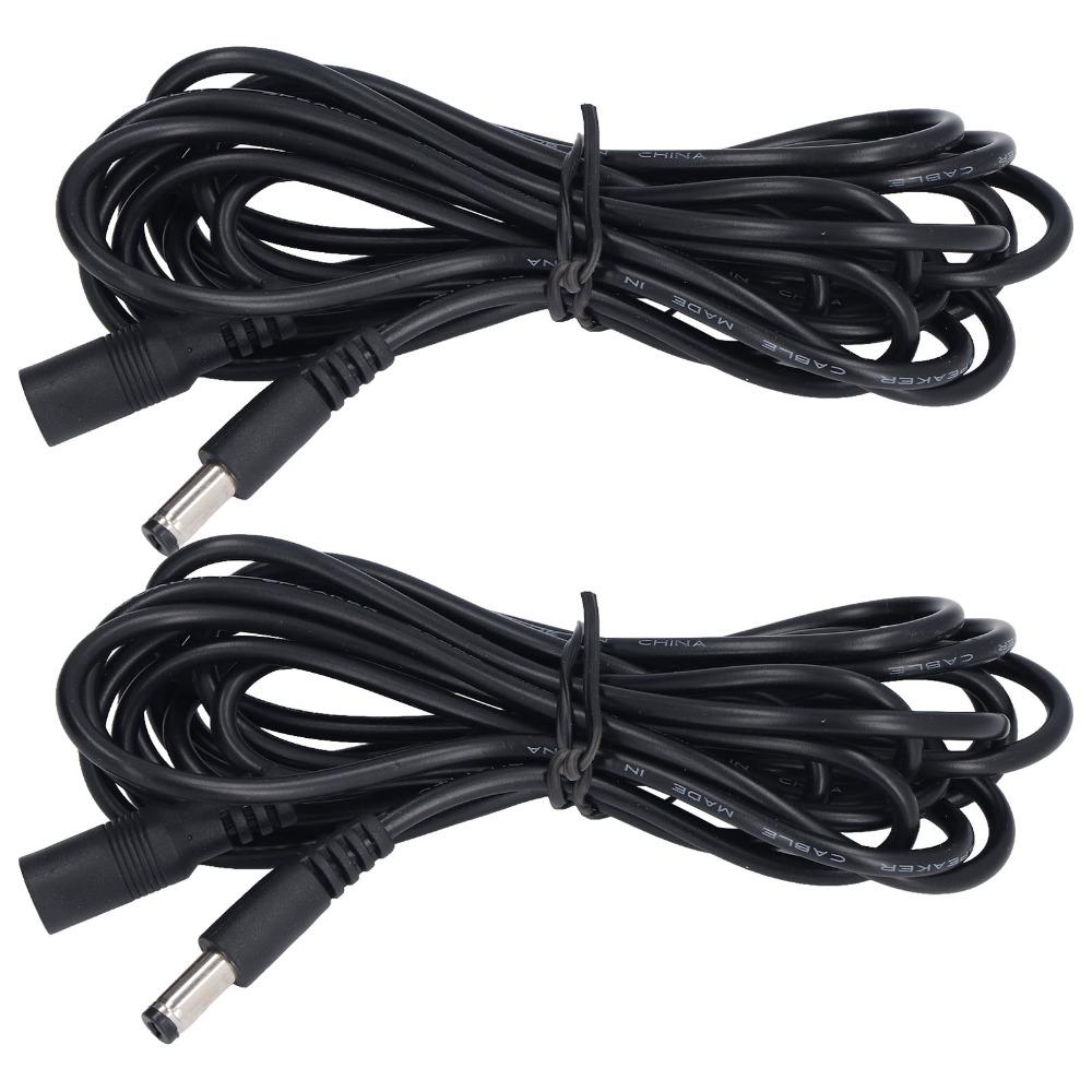 2 Pcs 5.5x2.1mm DC Power Extension Cable Female To Male DC Connection Wire CCTV Surveillance