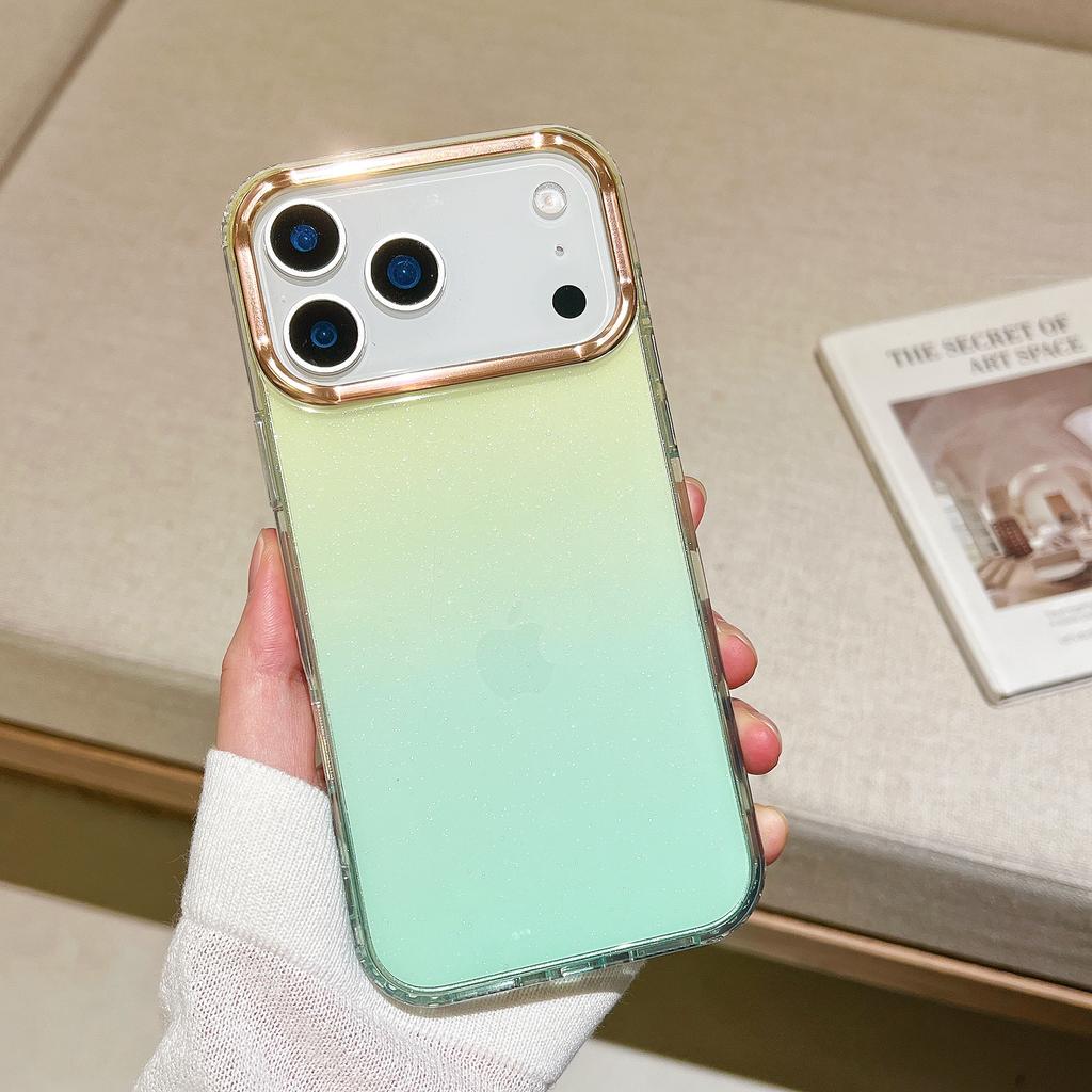 For iPhone 17 Pro Max Case Dual Color Gradient Electroplated Protective TPU Phone Cover