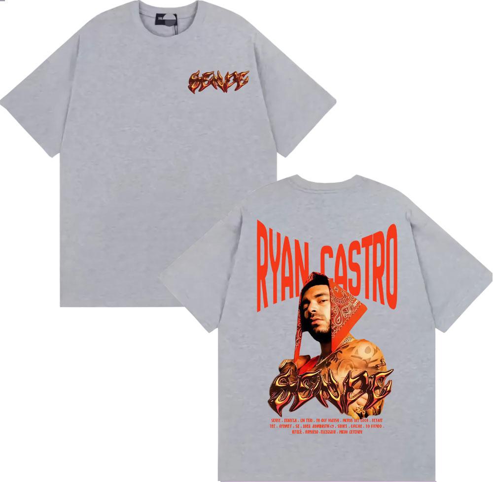 Rapper Ryan Castro Album Tour Graphic T Shirt Unisex Women Fashion Hip Hop Vintage Tshirts Cotton Casual Short Sleeve Tshirt Tops